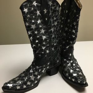 Corral Cowgirl Silver Star Boots size 10